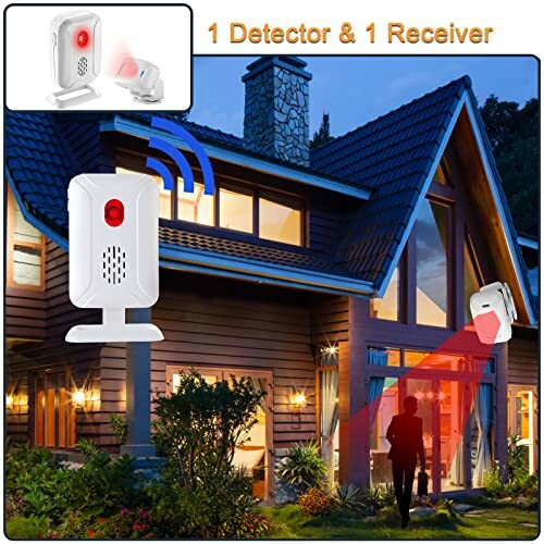 Motion sensor and receiver system for home security.