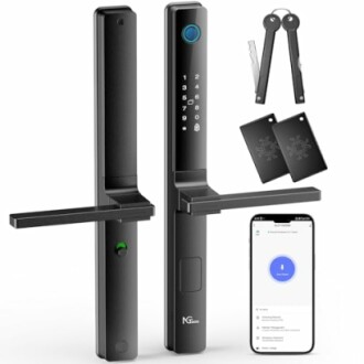 Smart door lock set with smartphone app and keys