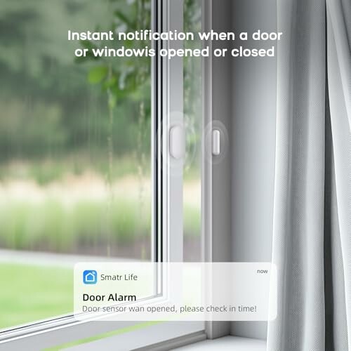 Smart sensor notification for door or window opened.