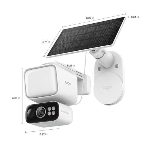 Tapo security camera with solar panel and dimensions